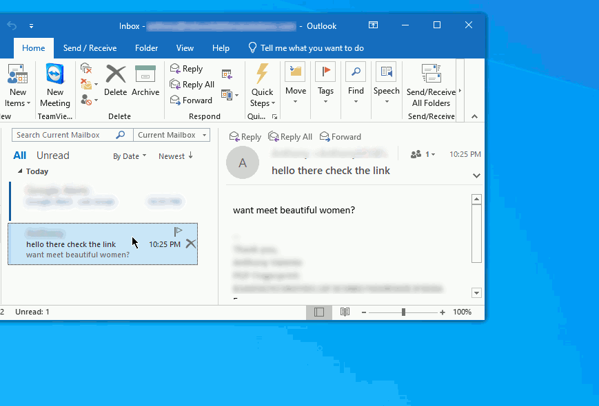 outlook - Dragging out email message